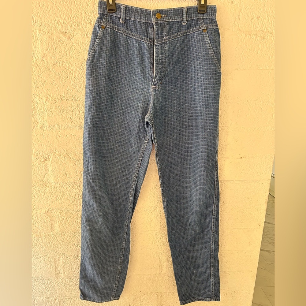 Vintage 80’s Lee Slim Pinstripe Blue Jeans Modern Fit